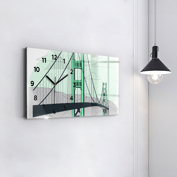 Reloj de cristal horizontal Puente verde