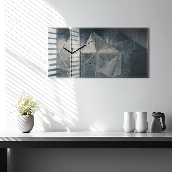 Reloj de cristal horizontal Metal triángulos abstractos