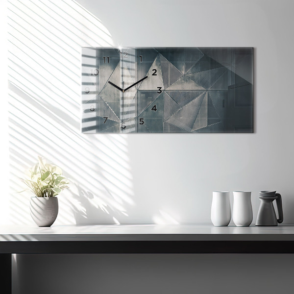 Reloj de cristal horizontal Metal triángulos abstractos
