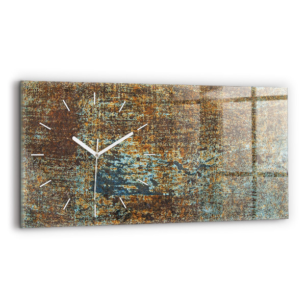 Reloj de cristal horizontal Textura de metal viejo