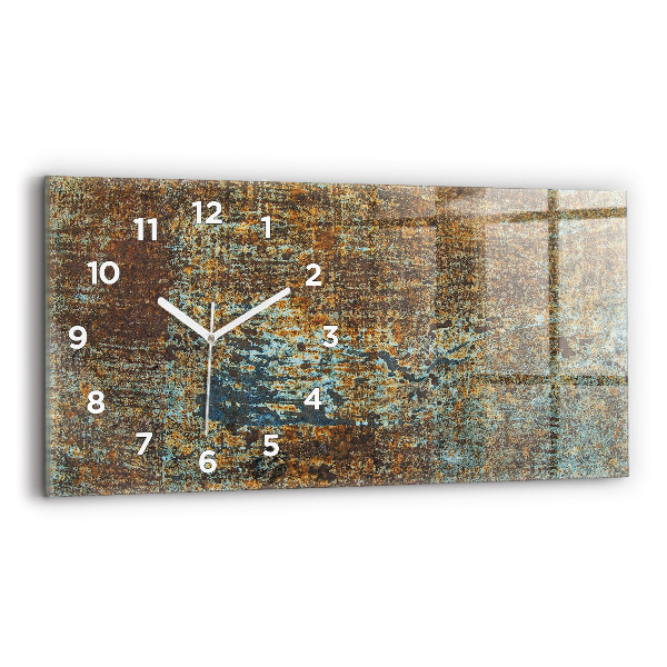 Reloj de cristal horizontal Textura de metal viejo