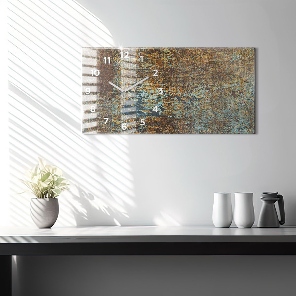 Reloj de cristal horizontal Textura de metal viejo