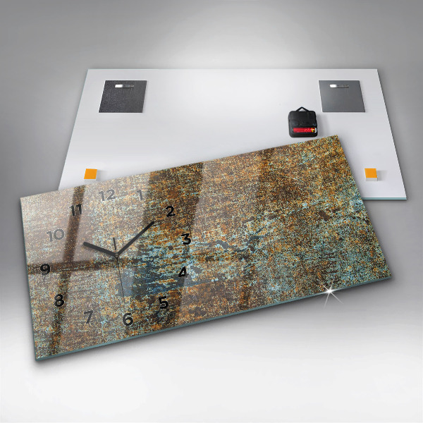 Reloj de cristal horizontal Textura de metal viejo