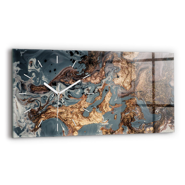 Reloj horizontal Arte en mármol abstracto