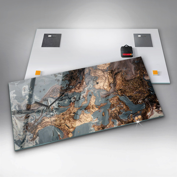 Reloj horizontal Arte en mármol abstracto