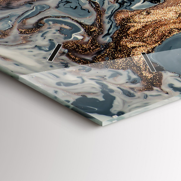 Reloj horizontal Arte en mármol abstracto