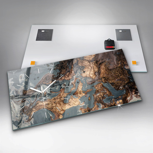 Reloj horizontal Arte en mármol abstracto