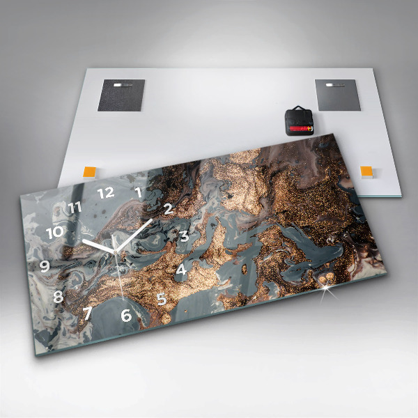 Reloj horizontal Arte en mármol abstracto