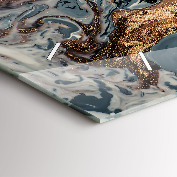 Reloj horizontal Arte en mármol abstracto