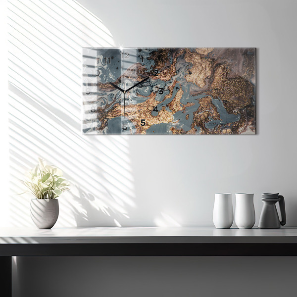Reloj horizontal Arte en mármol abstracto