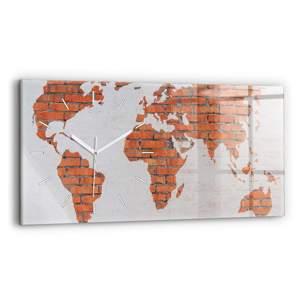 Reloj horizontal Mapamundi de ladrillos