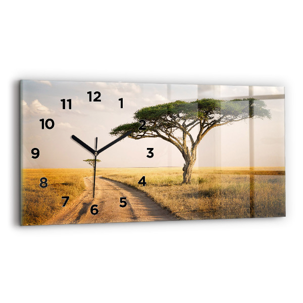 Reloj de cristal horizontal Paisaje africano