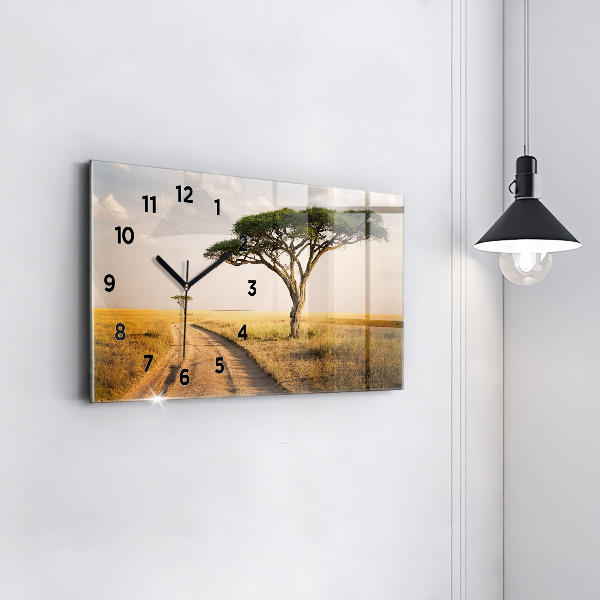 Reloj de cristal horizontal Paisaje africano