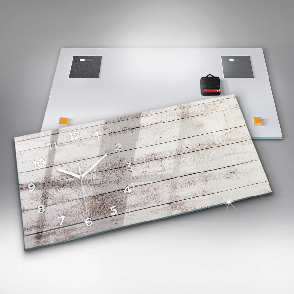 Reloj de cristal horizontal Ligeros tablones de madera