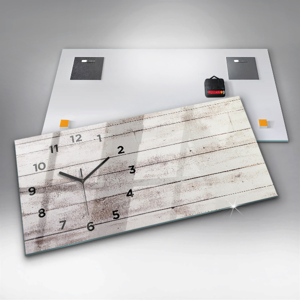 Reloj de cristal horizontal Ligeros tablones de madera