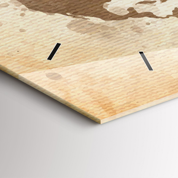 Reloj de cristal horizontal Mapamundi pintado