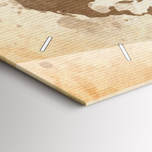 Reloj de cristal horizontal Mapamundi pintado