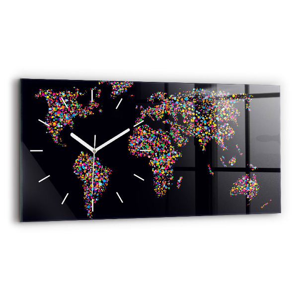 Reloj de cristal horizontal Mapamundi de puntos
