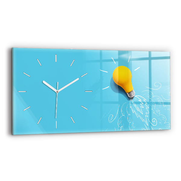Reloj de cristal horizontal Dibujo de bombilla