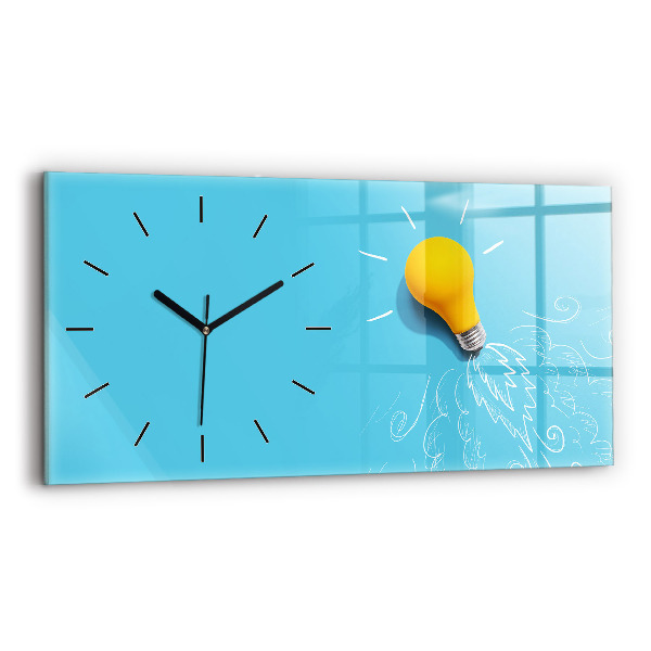 Reloj de cristal horizontal Dibujo de bombilla