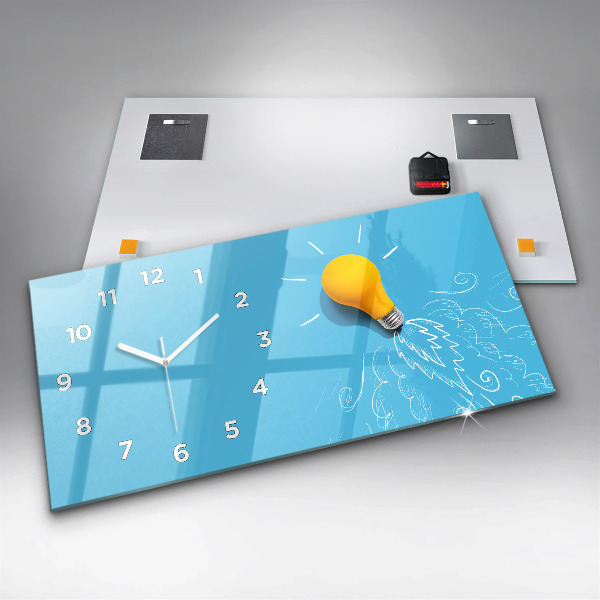 Reloj de cristal horizontal Dibujo de bombilla