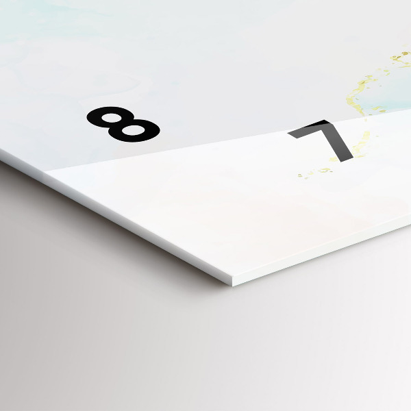 Reloj de cristal horizontal Acuarela mármol