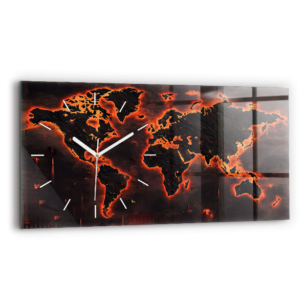 Reloj de cristal horizontal Mapamundi