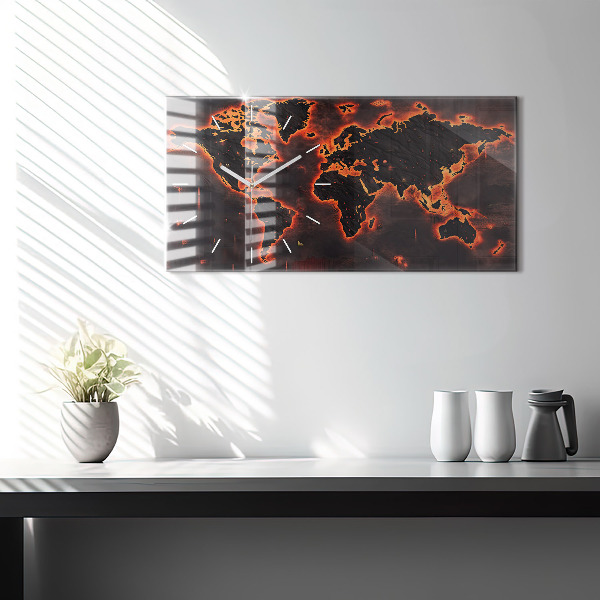 Reloj de cristal horizontal Mapamundi