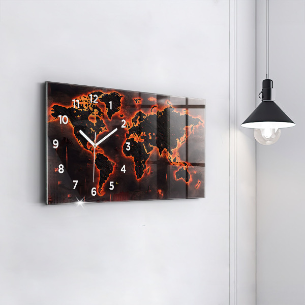 Reloj de cristal horizontal Mapamundi