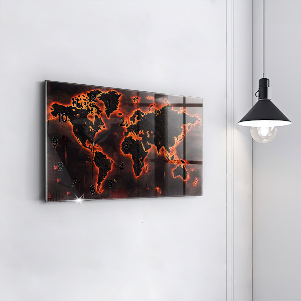 Reloj de cristal horizontal Mapamundi