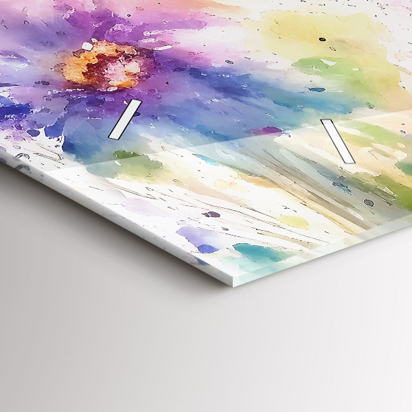 Reloj horizontal Flores pintadas