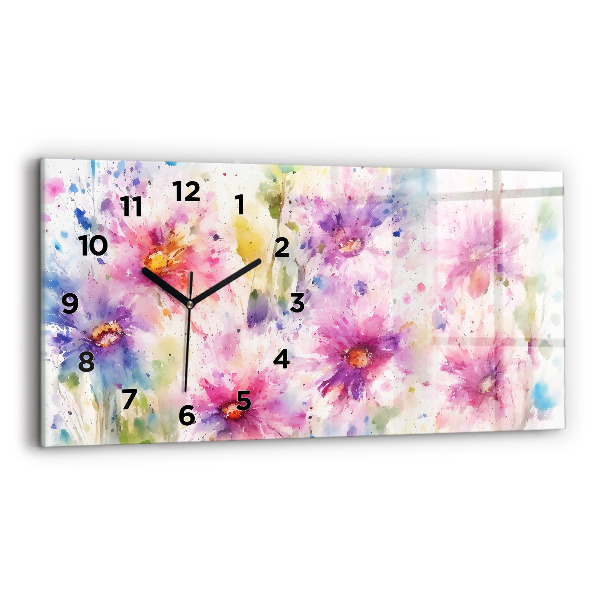 Reloj horizontal Flores pintadas
