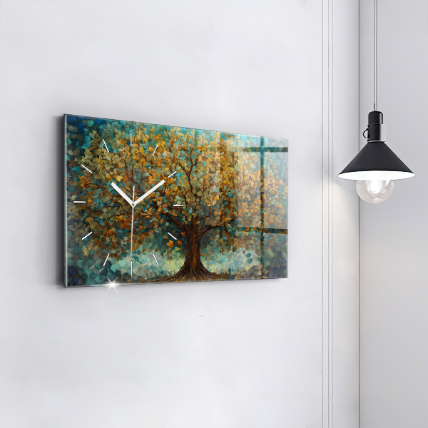Reloj de cristal horizontal Árbol mosaico