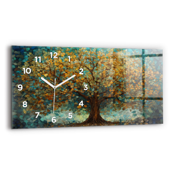 Reloj de cristal horizontal Árbol mosaico