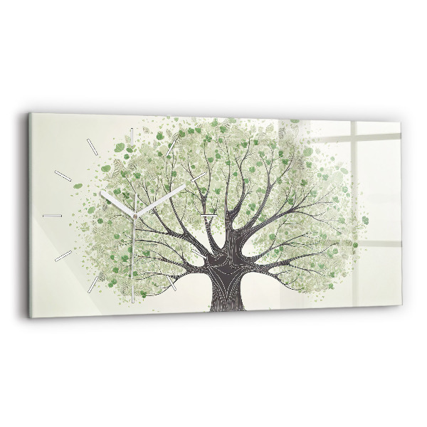 Reloj de cristal horizontal Árbol grande naturaleza
