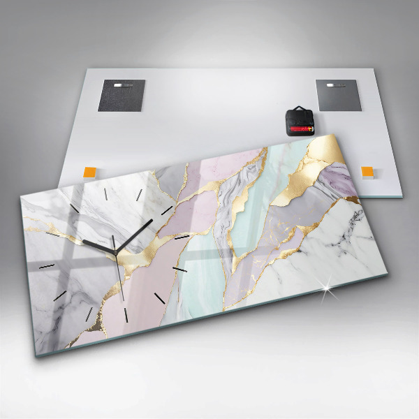 Reloj de cristal horizontal Mármol