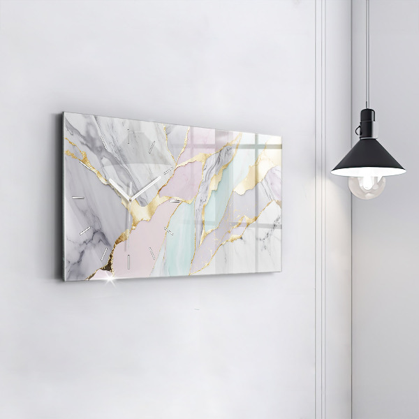 Reloj de cristal horizontal Mármol