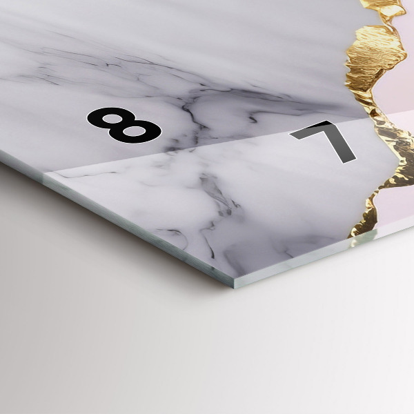 Reloj de cristal horizontal Mármol