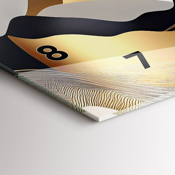 Reloj de cristal horizontal Abstractas montañas doradas