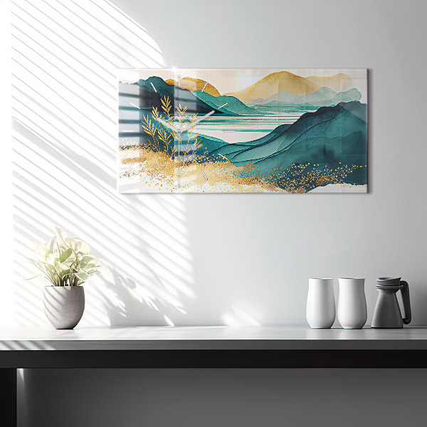 Reloj de cristal horizontal Paisaje montañoso