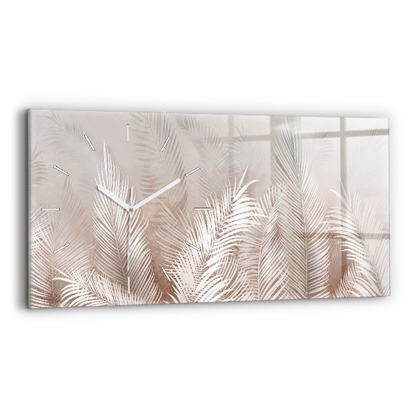 Reloj de cristal horizontal Hojas tropicales