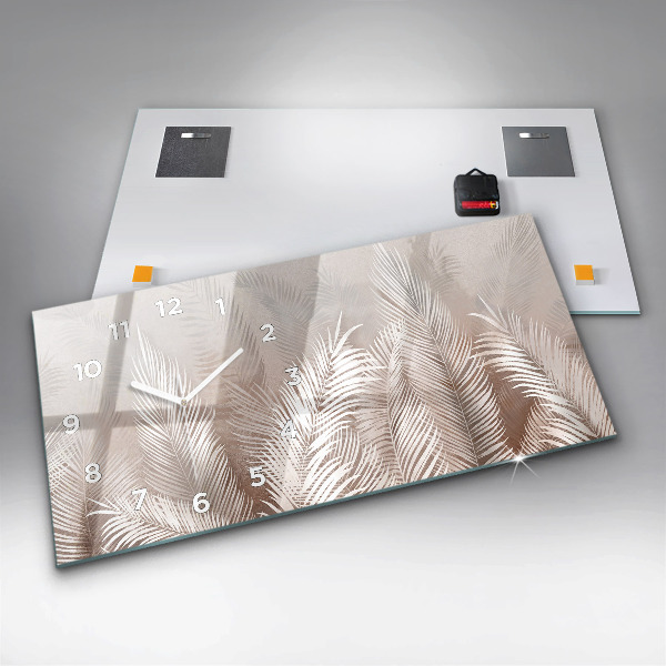 Reloj de cristal horizontal Hojas tropicales