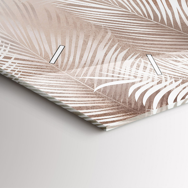 Reloj de cristal horizontal Hojas tropicales