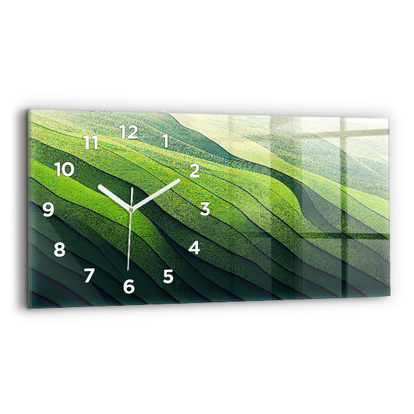 Reloj de cristal horizontal Abstracción campos verdes
