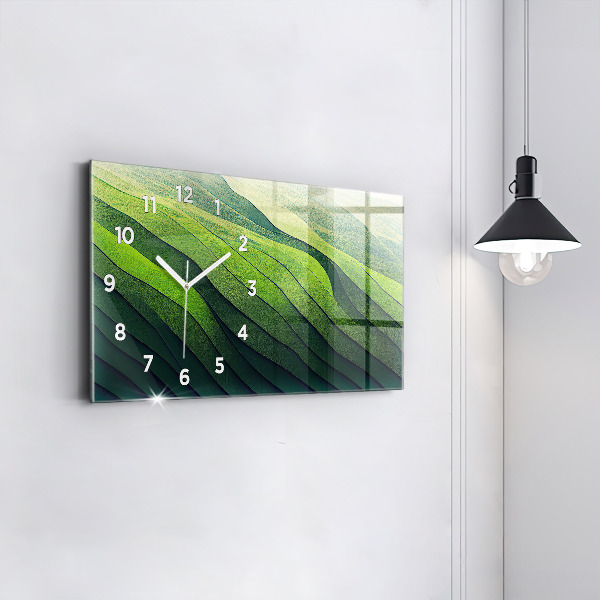 Reloj de cristal horizontal Abstracción campos verdes