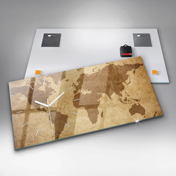 Reloj horizontal Mapamundi vintage