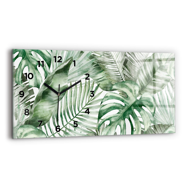 Reloj horizontal Hojas de plantas
