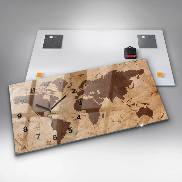 Reloj horizontal Mapamundi vintage