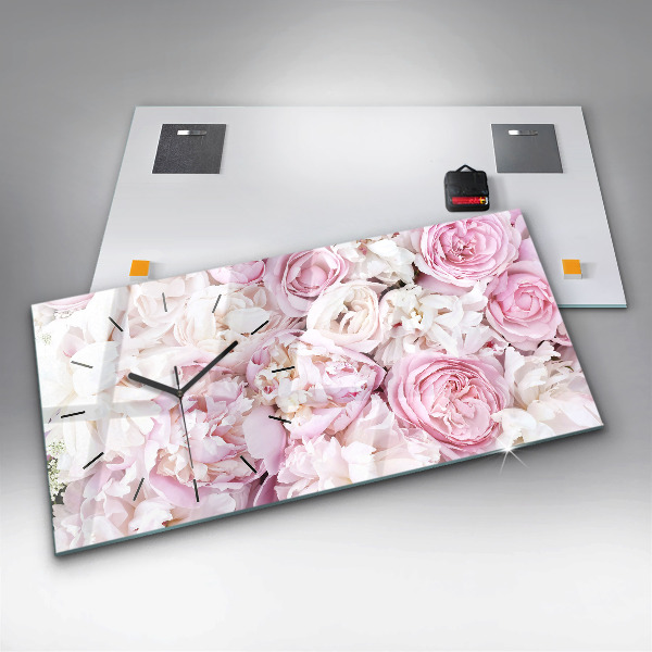 Reloj horizontal Flores decorativas