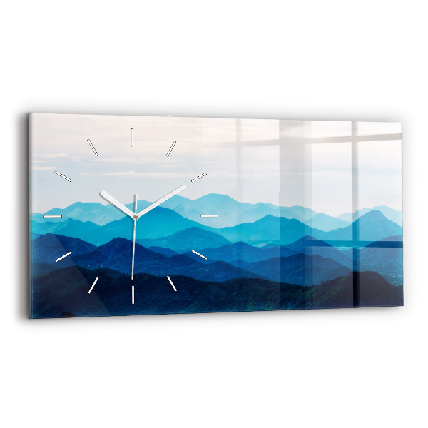 Reloj de cristal horizontal Montaña en acuarela